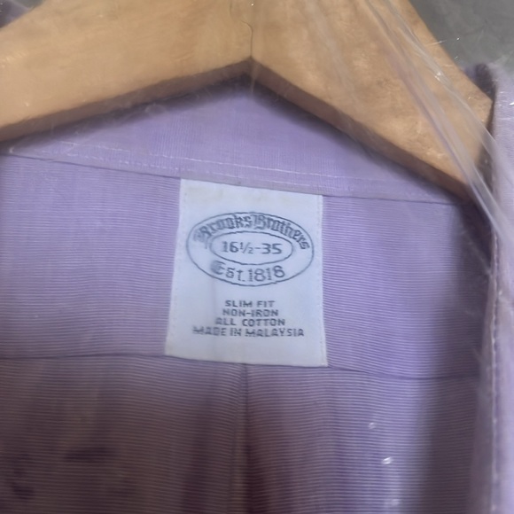 Brooks Brothers Lavender French Cuff Mens Shirt Size 16.5-35 - Picture 2 of 3